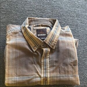 Prana Brown Casual Button Down Shirt